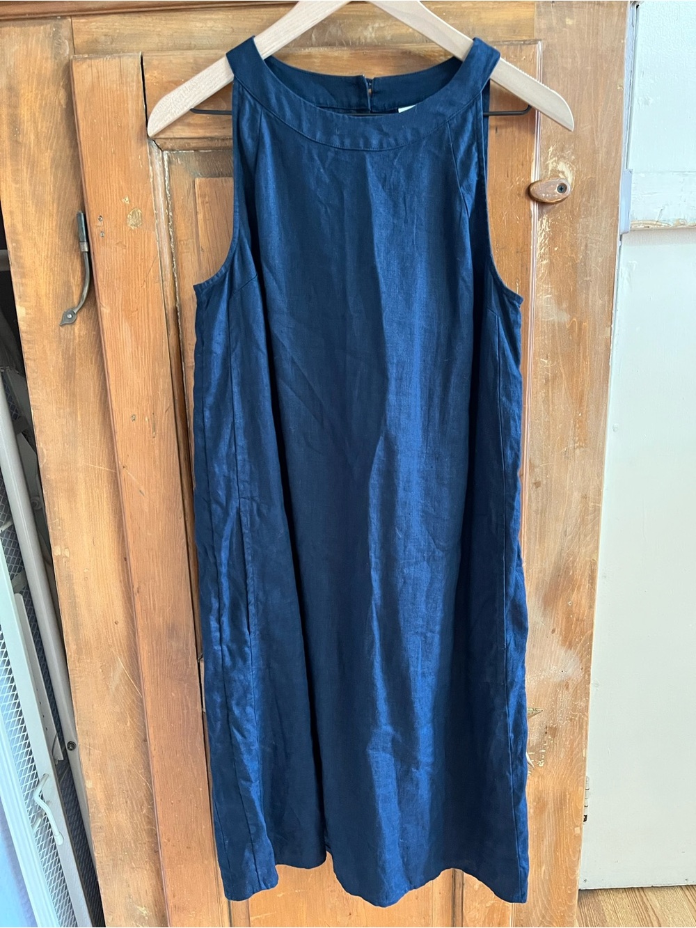 J. Jill Navy Sleeveless Midi A-Line Dress